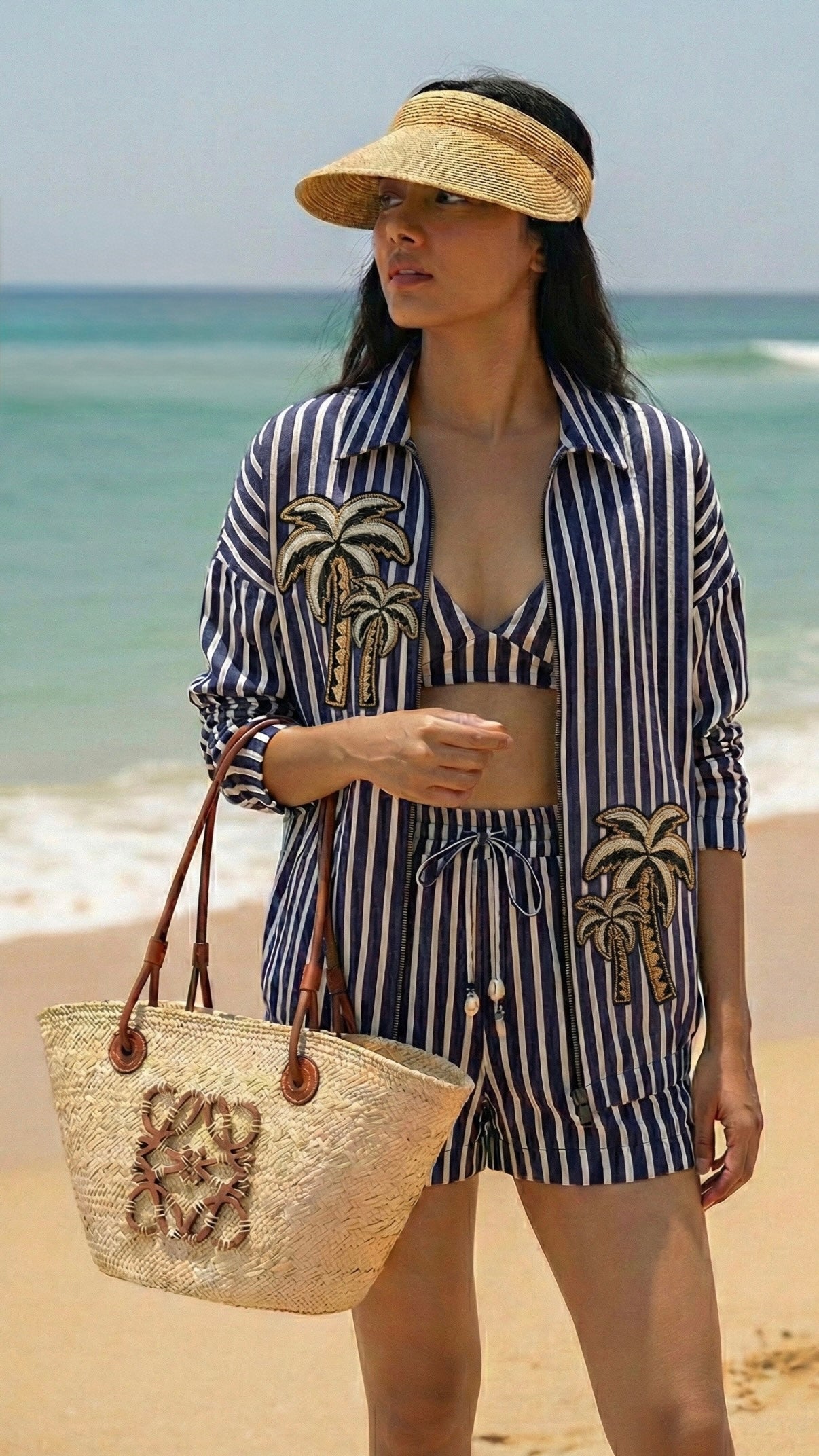 RIO Embroidered Palm Shorts