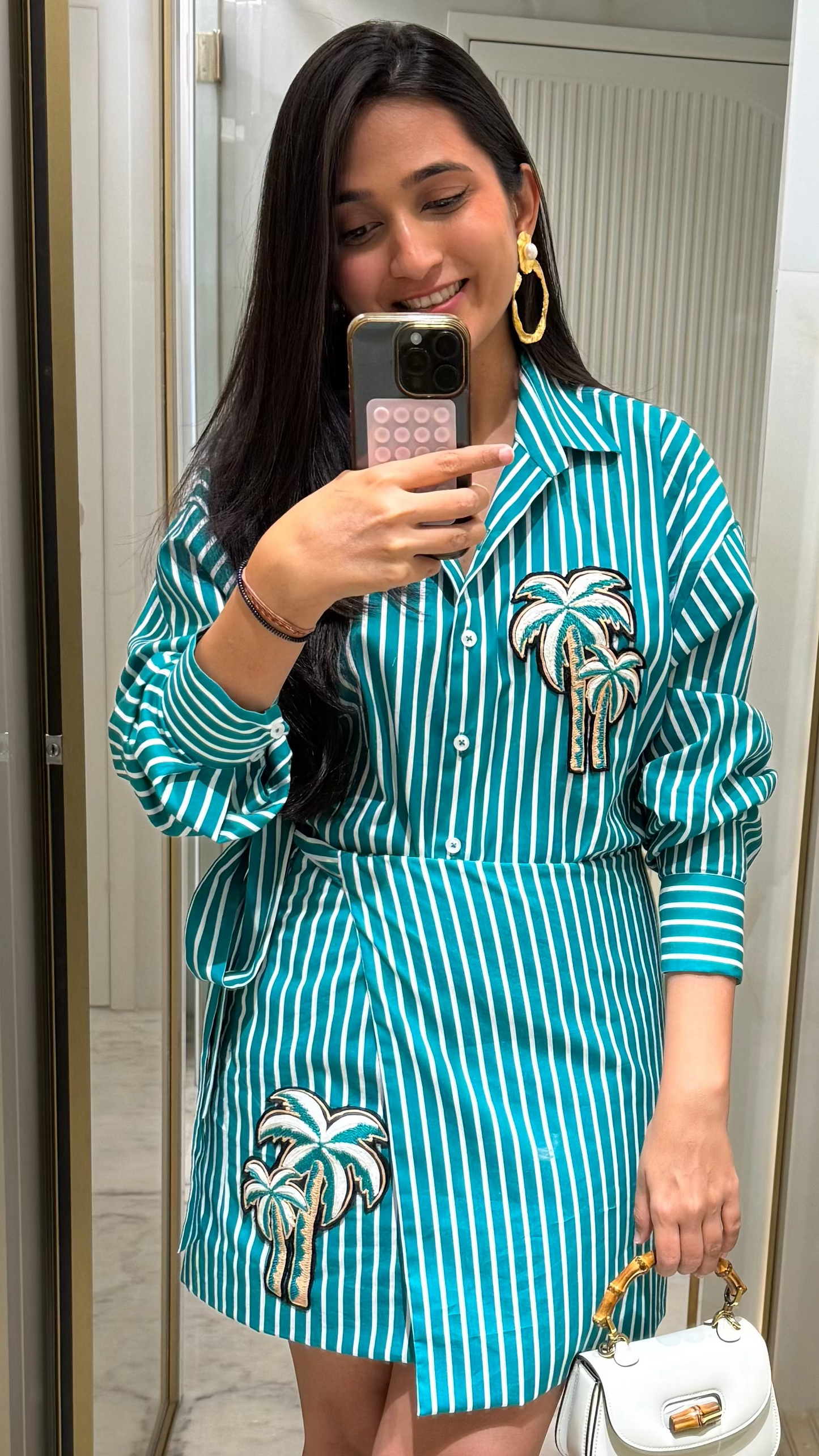 TULUM Embroidered Palm Co-ord Set