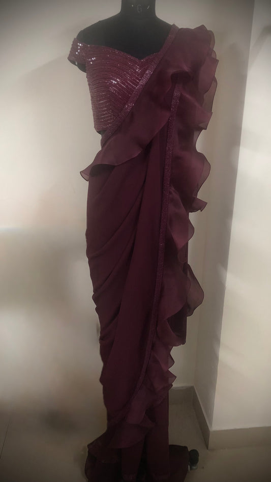 Alana Embellished Ruffle Saree