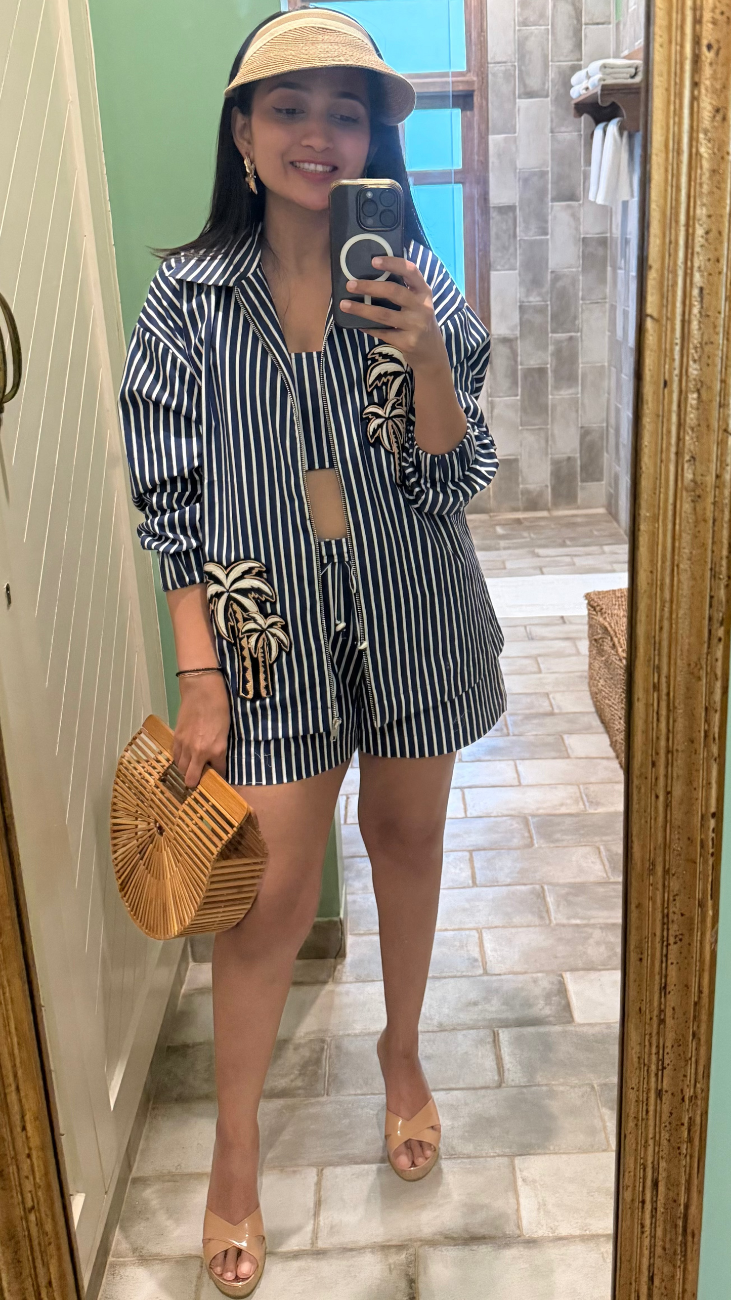 RIO Embroidered Palm Shorts